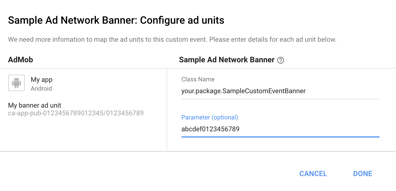 バナー広告とインタースティシャル広告のカスタム イベント Android Google Developers