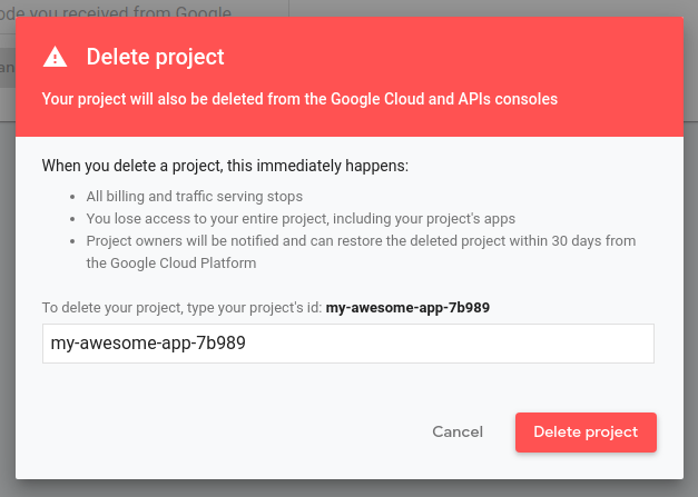 manage projects actions console