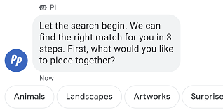 Message asking user to select a puzzle category