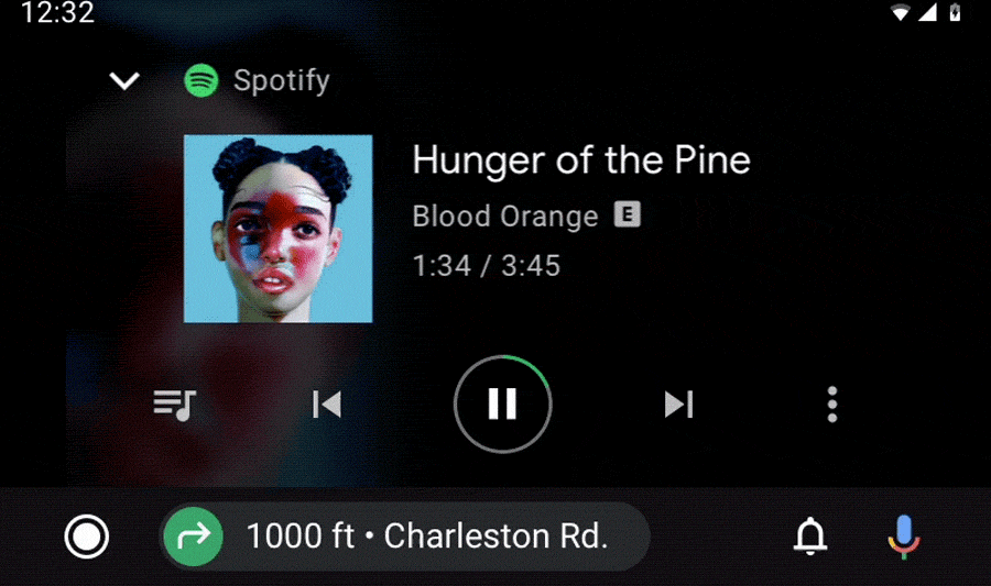 Exemple de superposition d'action Android Auto