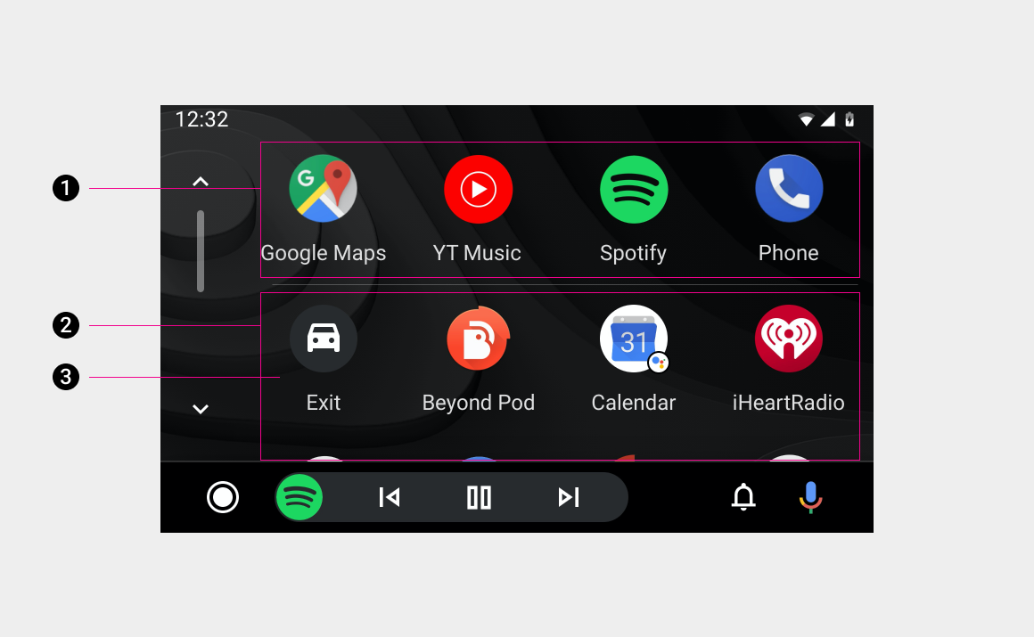 Selector de aplicaciones | Design for Driving | Google for Developers