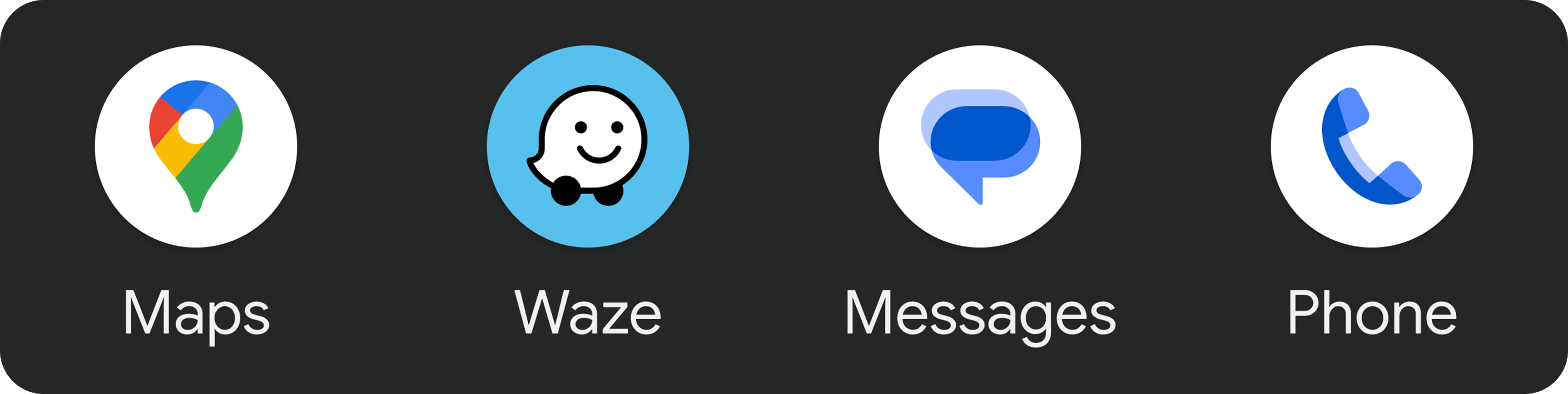 3 íconos de apps con títulos