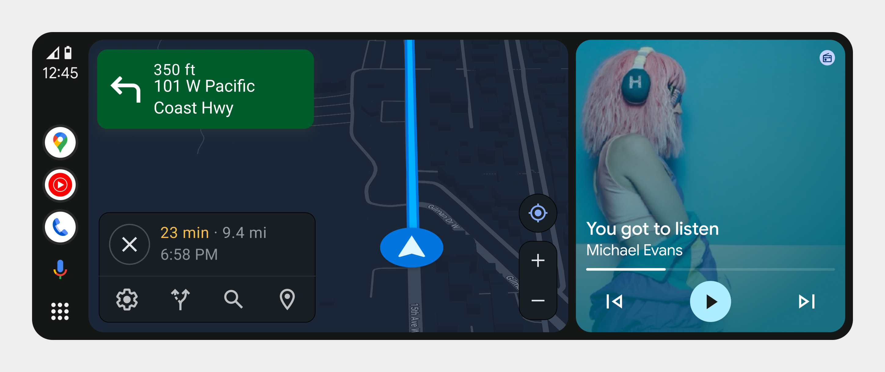Vertical navigation bar on left side of screen
