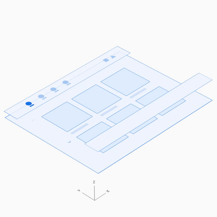 Modèle spatial des commandes de l'application