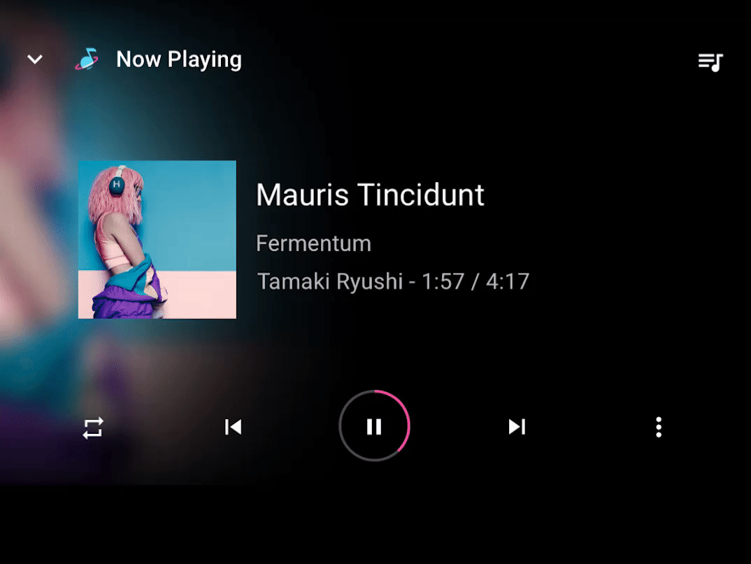 Exemple de superposition d'action de l'OS Android Auto
