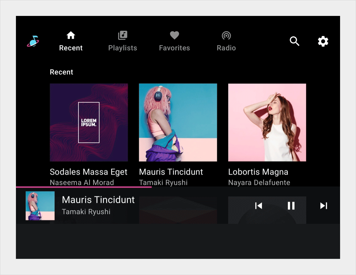 فيديو يظهر على سطح الفيديو في "مركز الإشعارات" ويتم سحبه للأسفل على الشاشة ثم للأعلى.