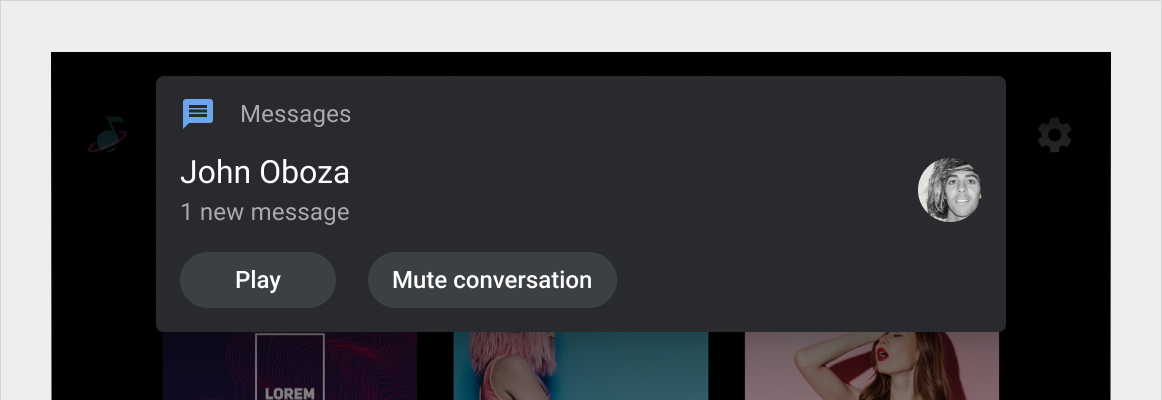 Ejemplo de notificación con menos contenido