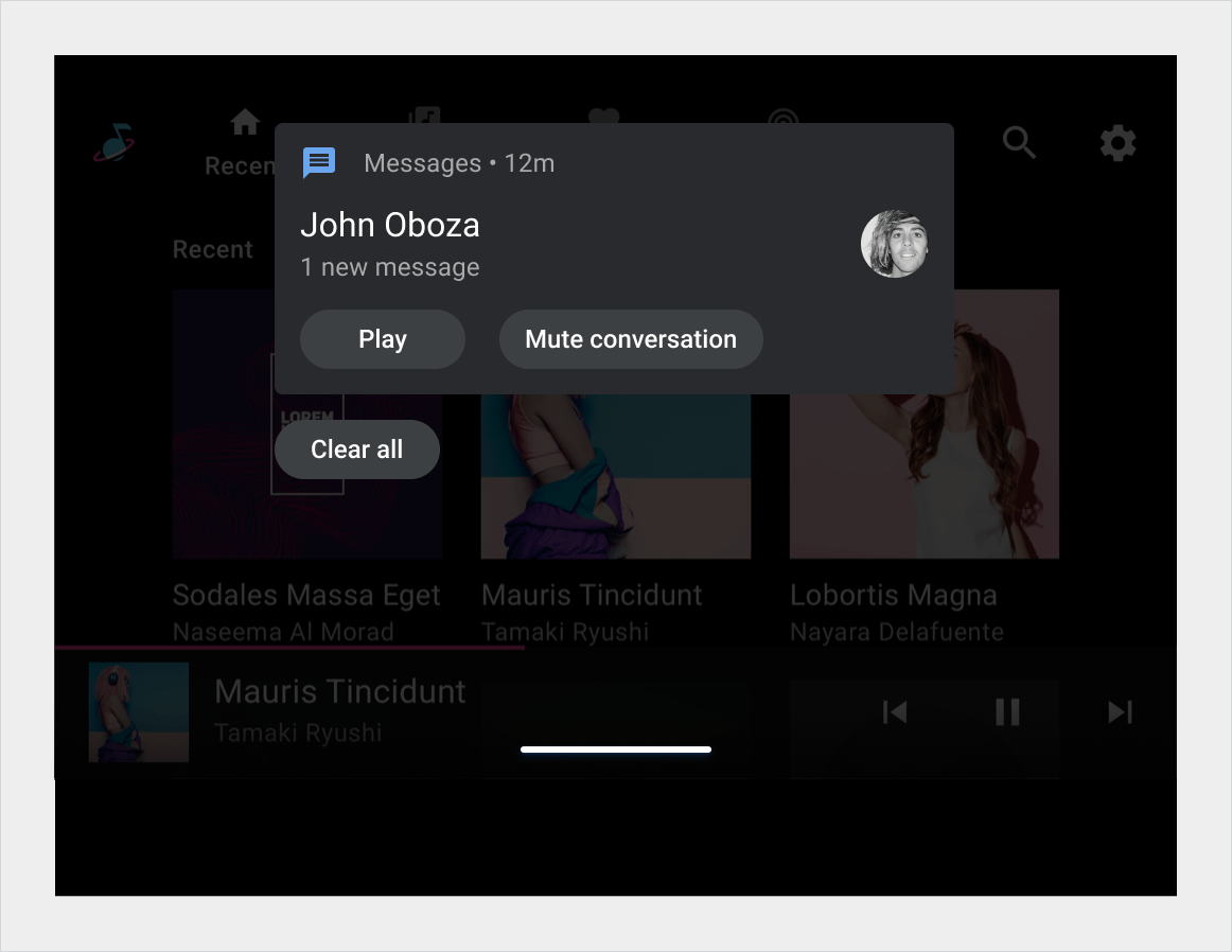 Notification de conduite ou de stationnement