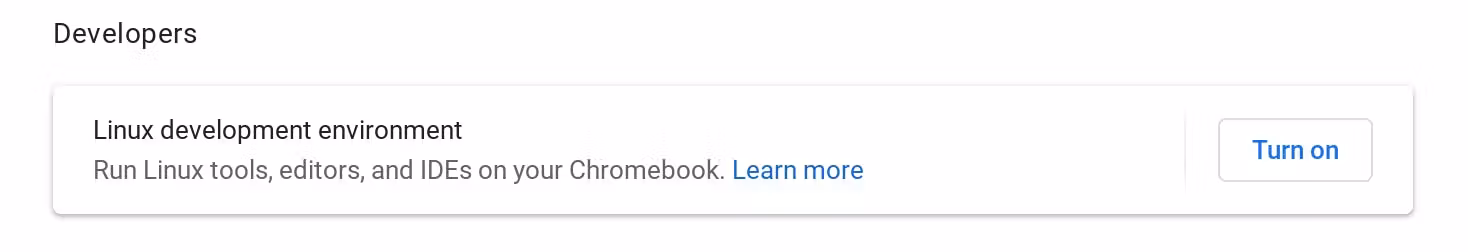 เปิดใช้ Linux จากการตั้งค่า Chrome
