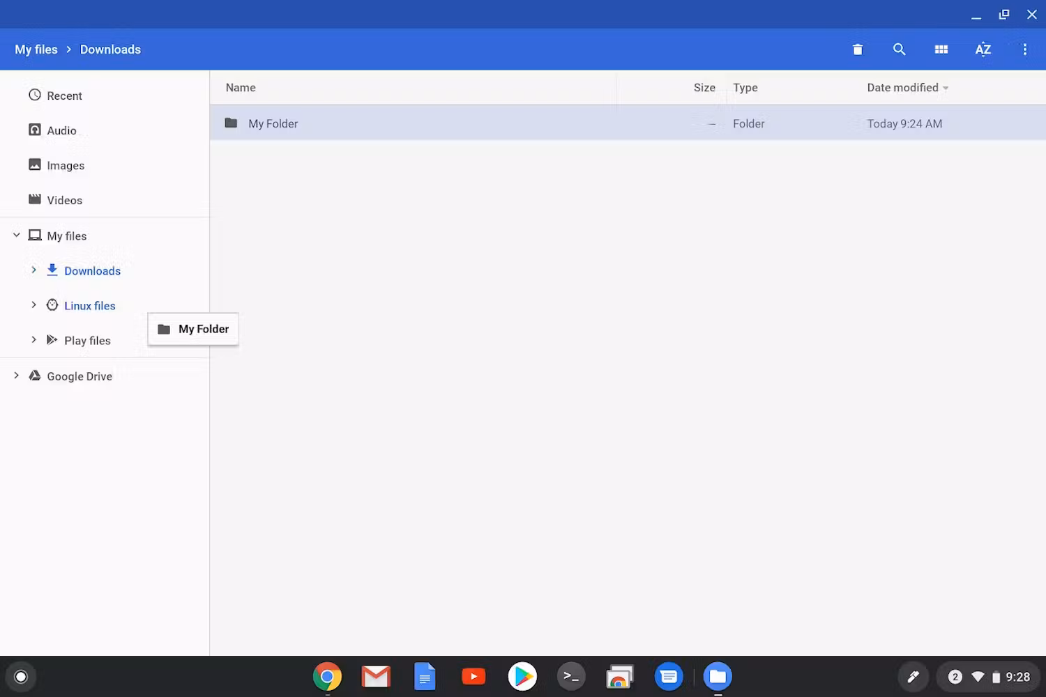 Trascina file o directory in