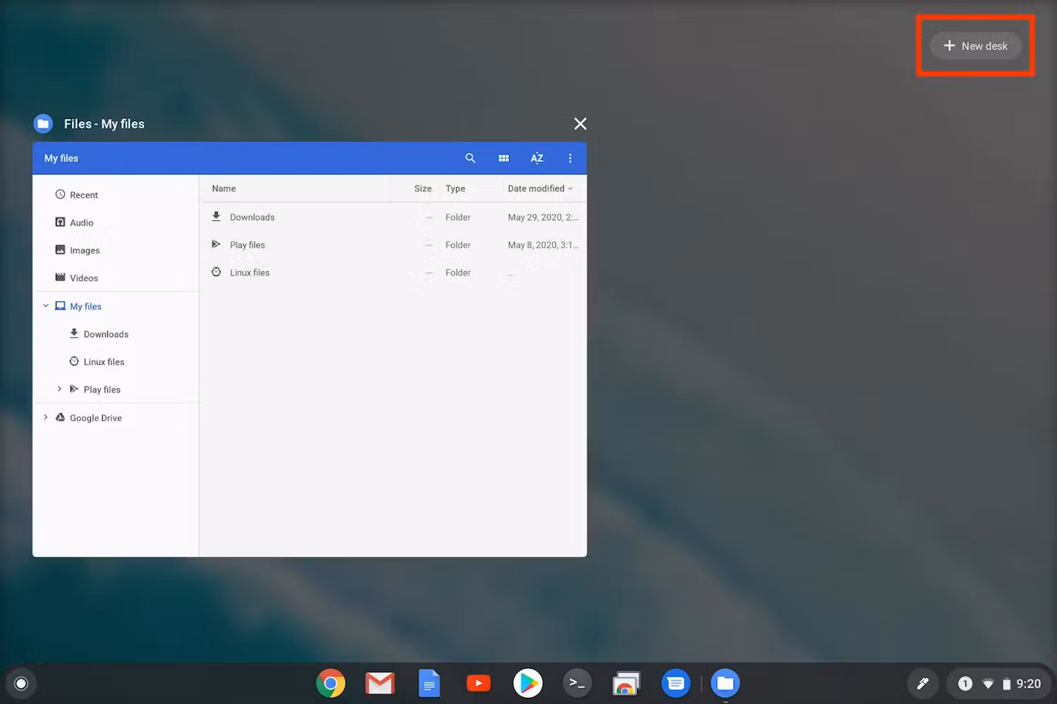 विंडो दिखाने वाले व्यू में, इस पर क्लिक करें 