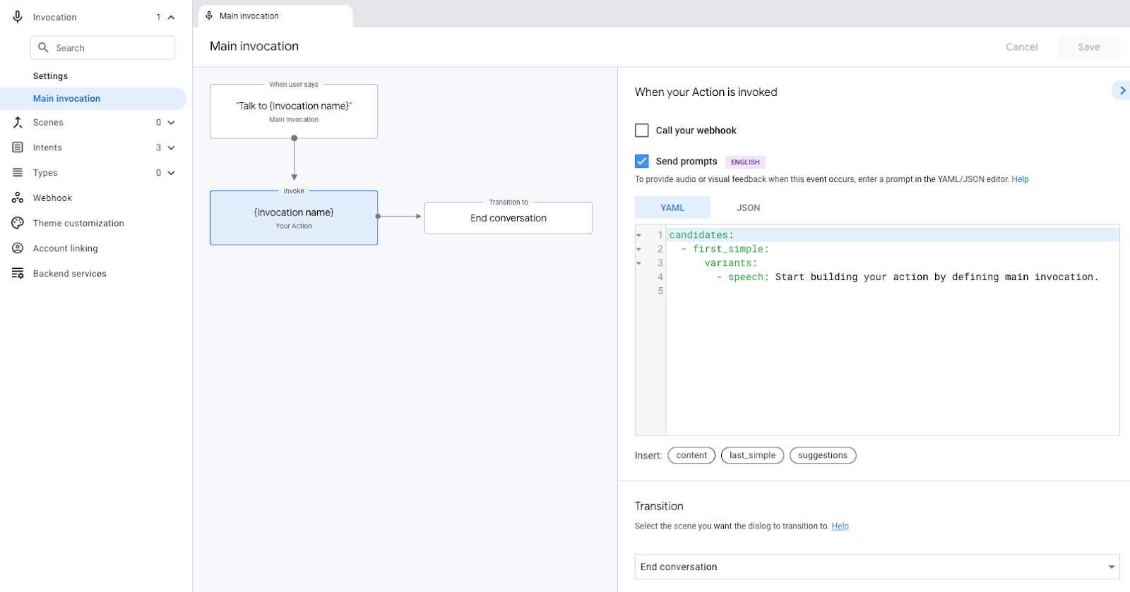 Build Actions for Google Assistant using Actions Builder (Level 1 ...