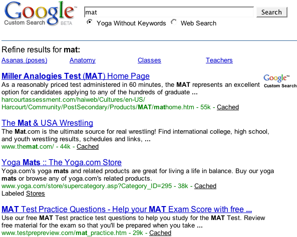 Example of a search engine
that does not use keywords