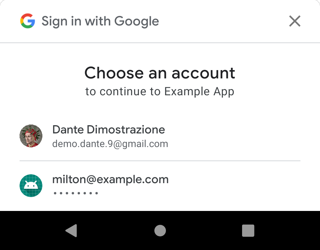 One-tap sign-in UI