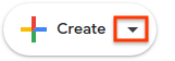 Die Schaltfläche „Problem erstellen“ mit hervorgehobener Drop-down-Schaltfläche
