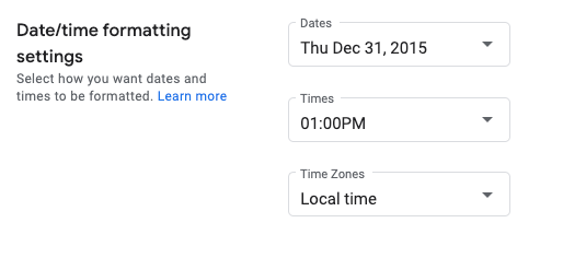 Setting Date and Time Formats | Google Issue Tracker | Google for Developers