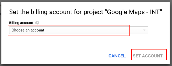 Selecionar a conta de faturamento certa
