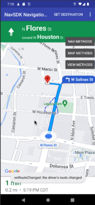 SDK de Navigation con detección de zonas geográficas