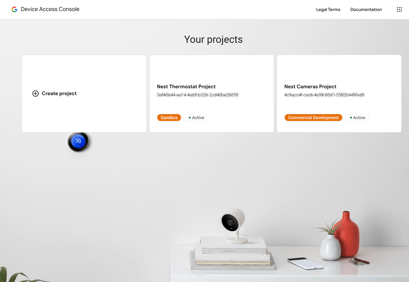 Device Access 프로젝트 목록