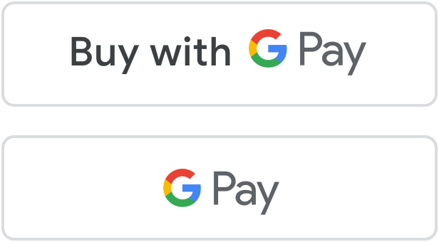 Botões de pagamento do Google Pay claros e com contorno