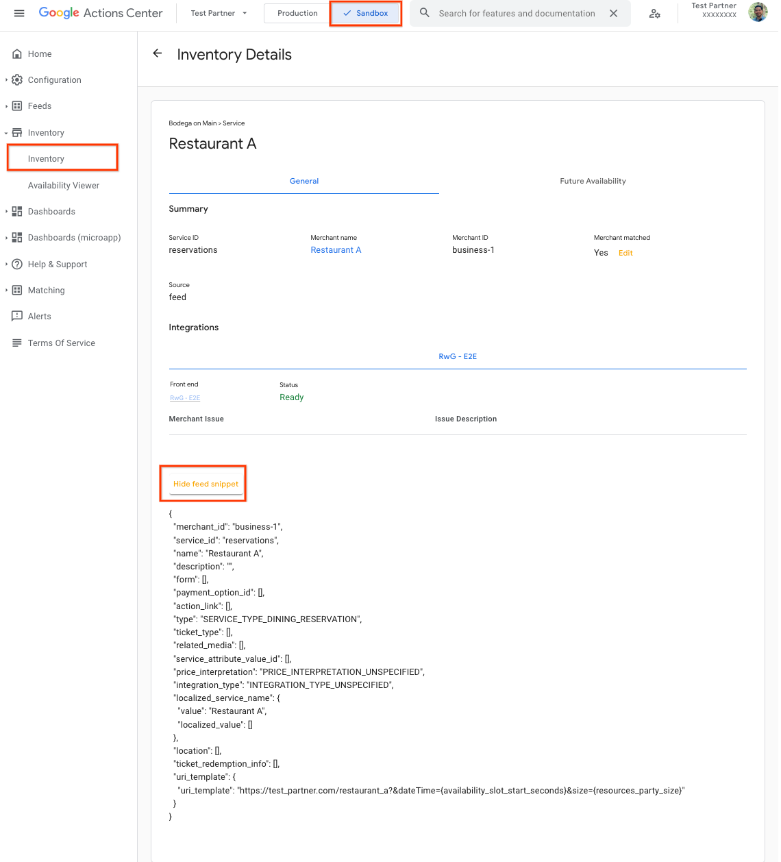 Figure 1 : Exemple de recherche d&#39;une URL dans le centre d&#39;action