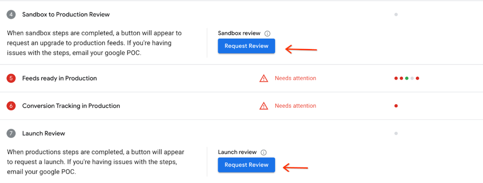 Request Review button on home page