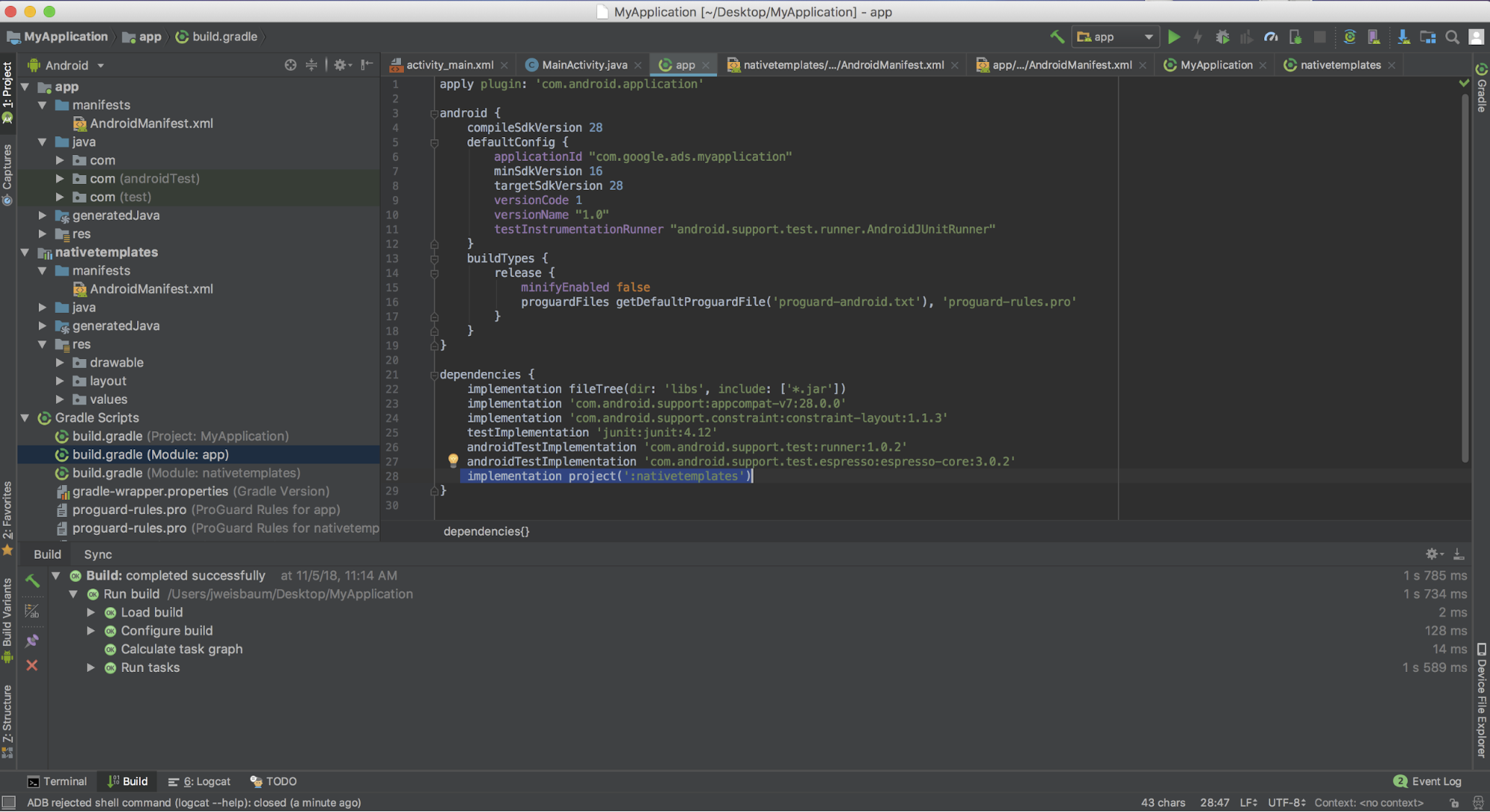 將範本加到版面配置中