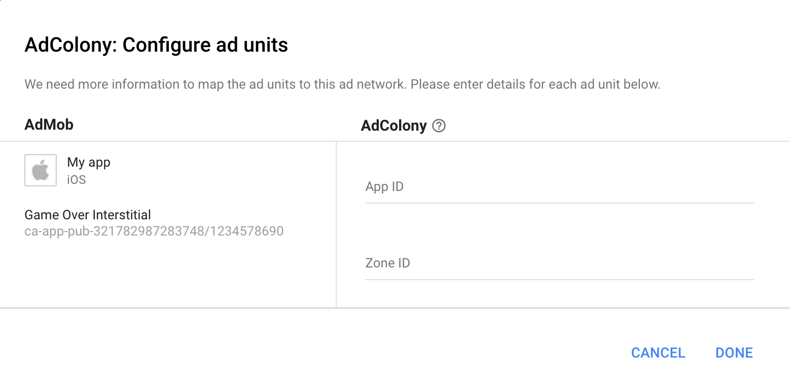 Configure AdColony ad unit