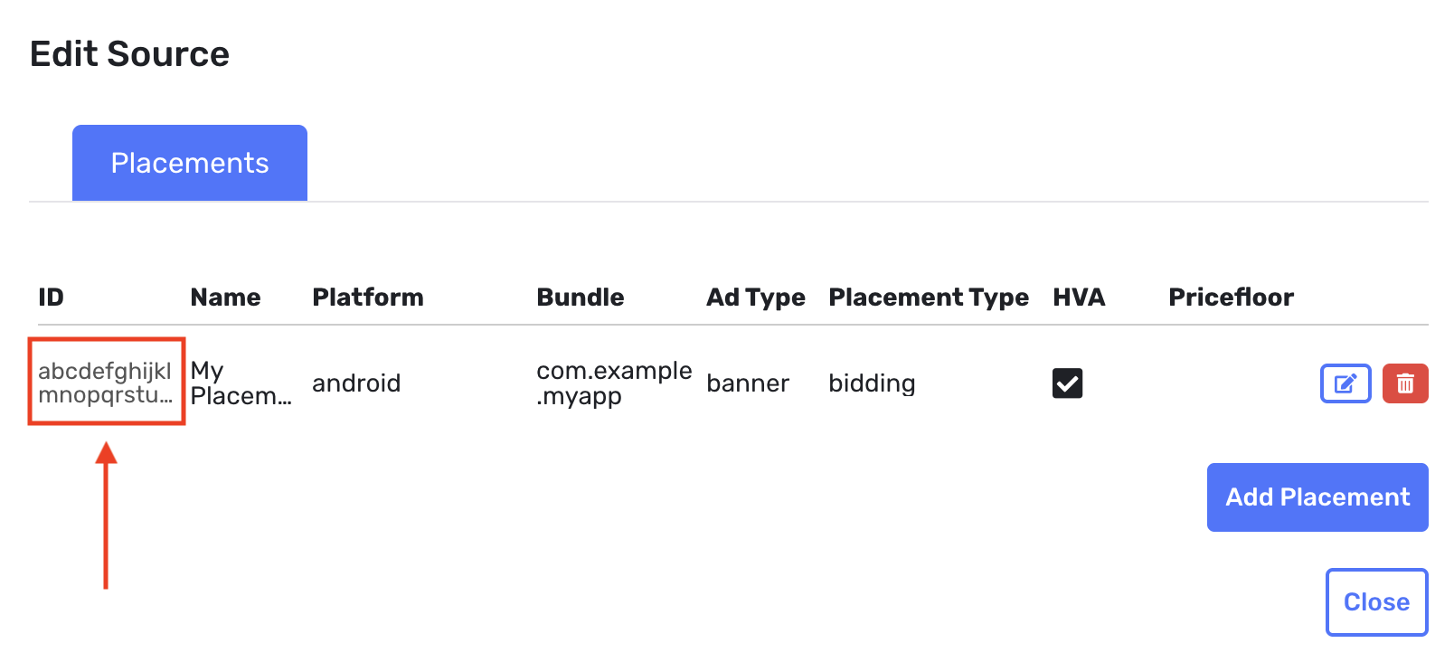 Android Placement Details
