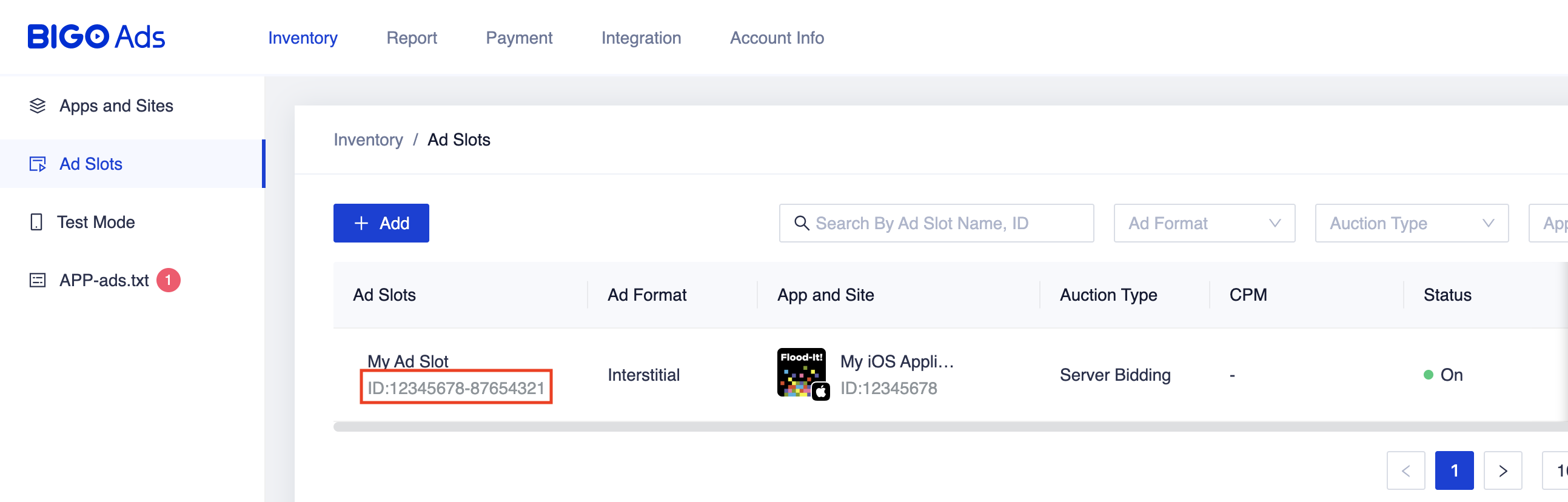 iOS 廣告版位 ID
