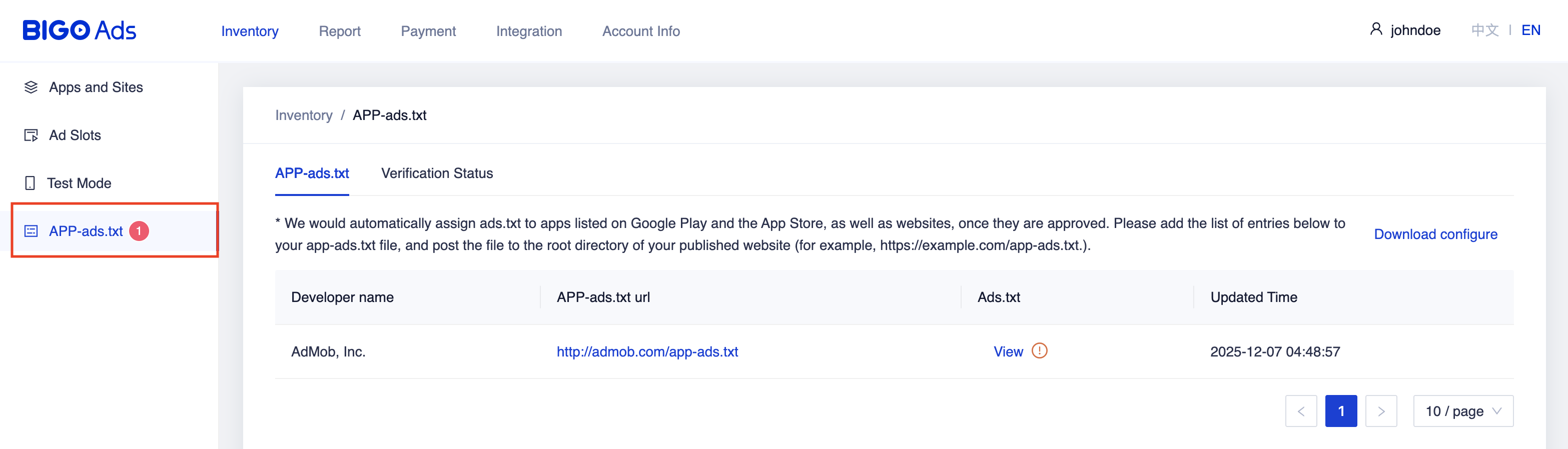 קובץ app-ads.txt