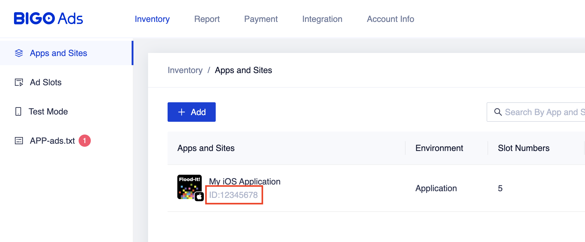 ID de l'application