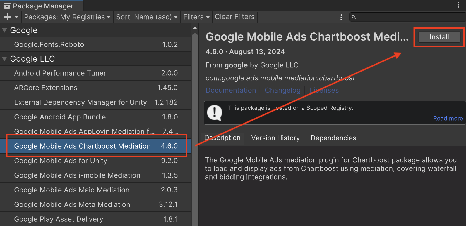 Установка из OpenUPM