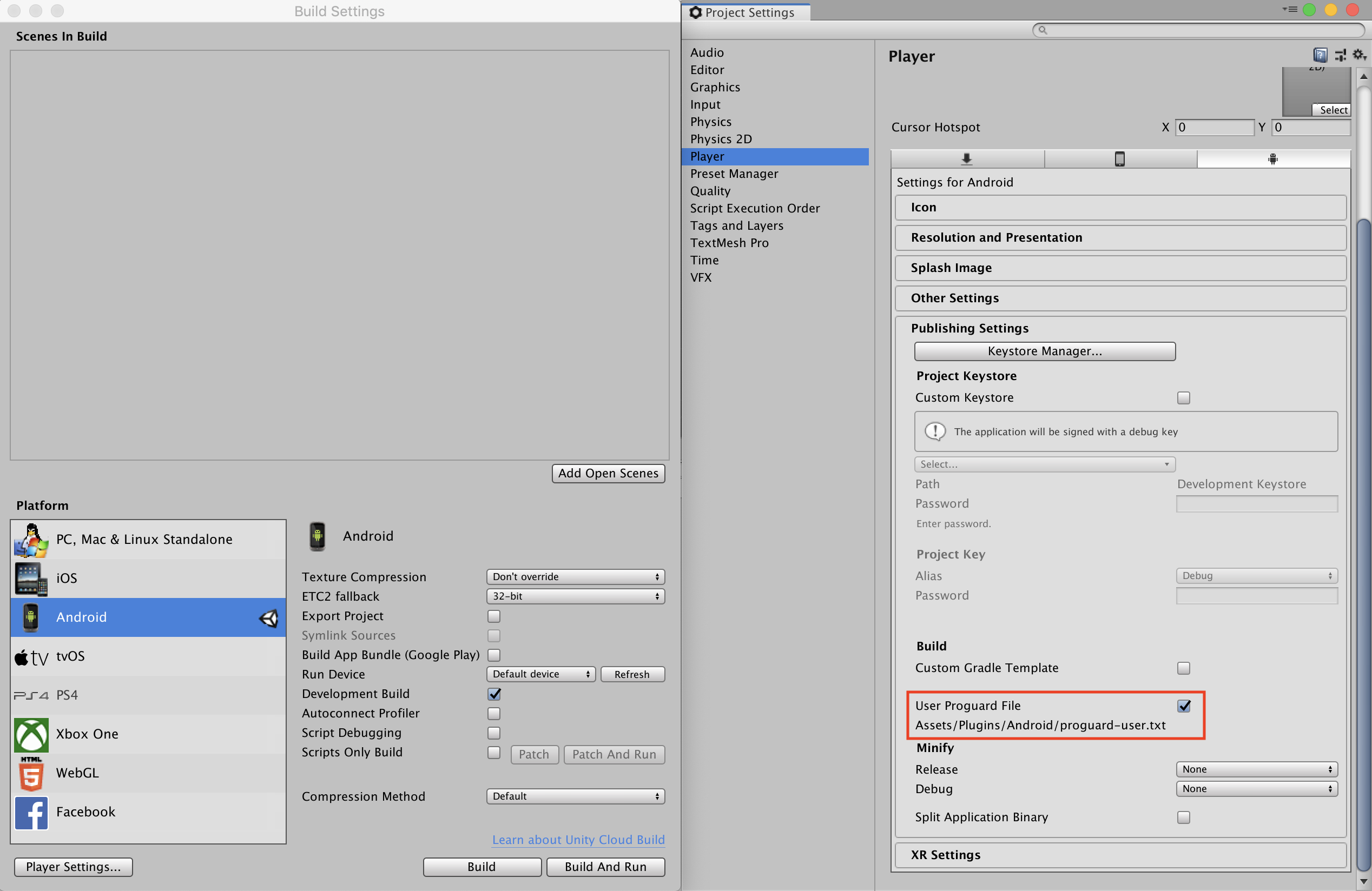 Файл Proguard для пользователей Unity