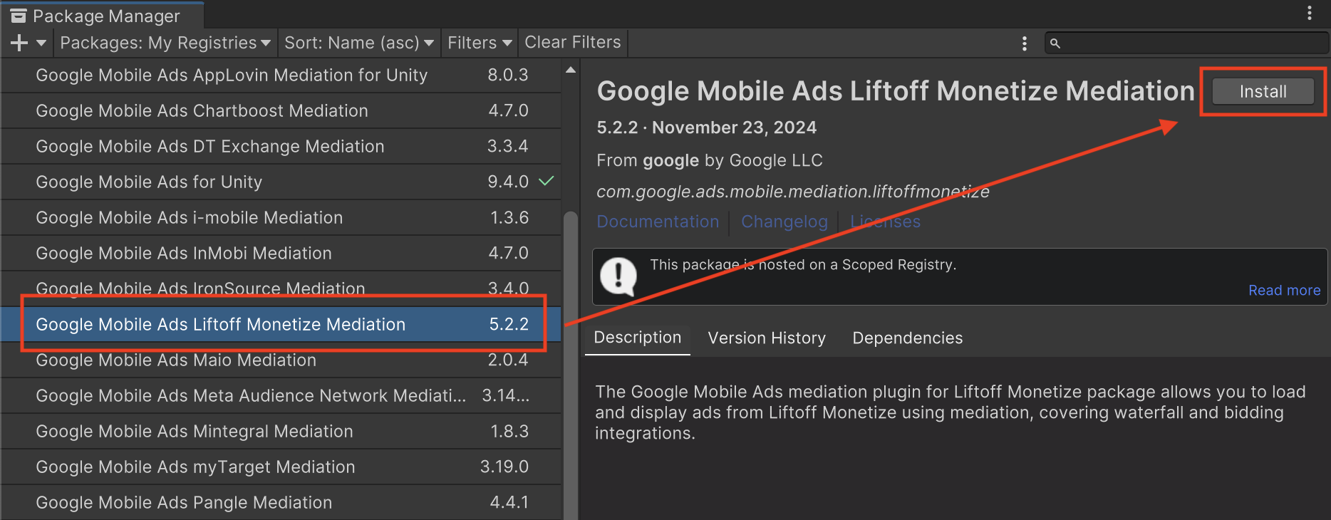 Installation à partir d'OpenUPM
