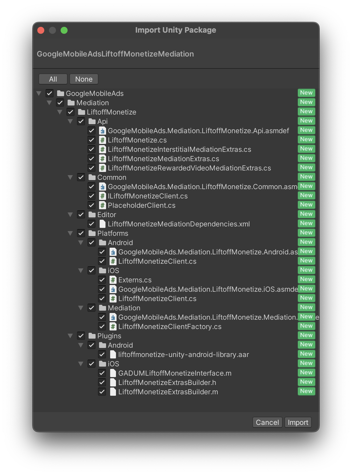 Unity'den içe aktarma