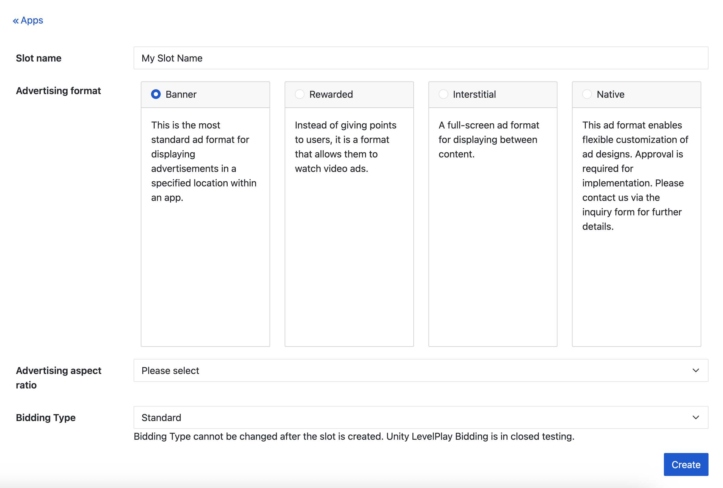 Slot-Formular hinzufügen