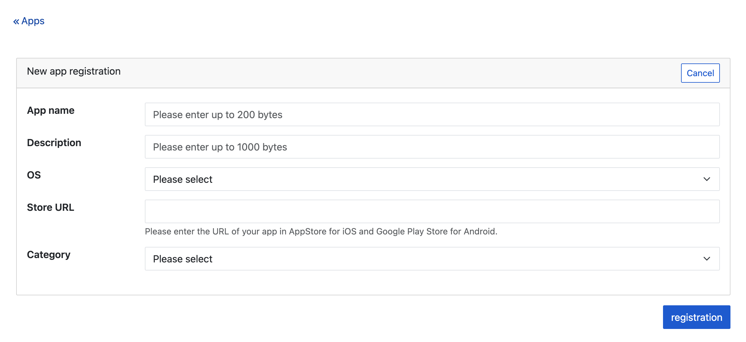 Formulario de registro nuevo