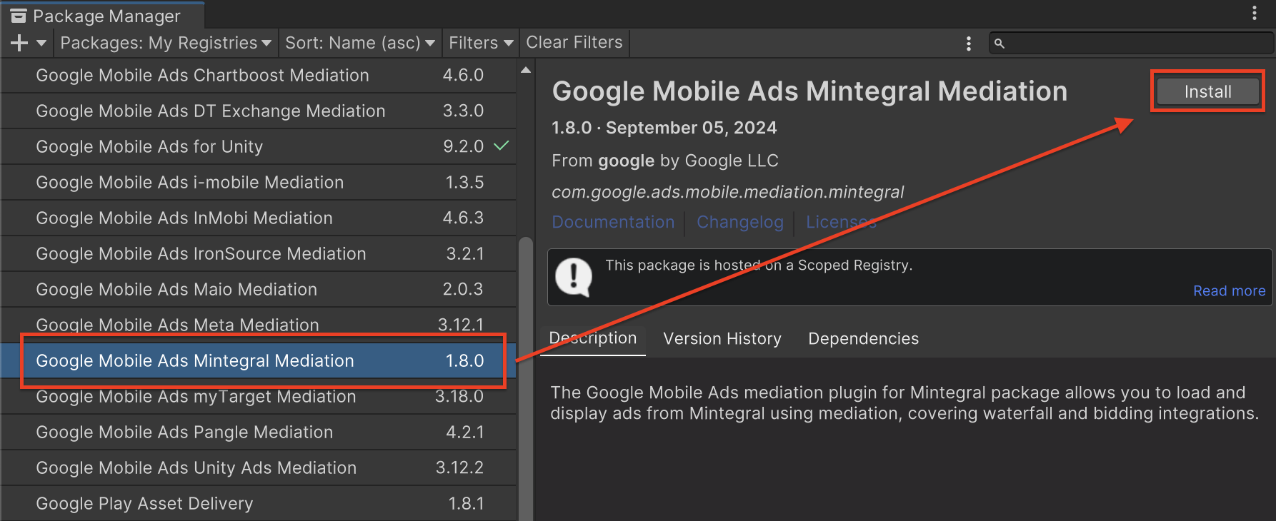 التثبيت من‫ OpenUPM