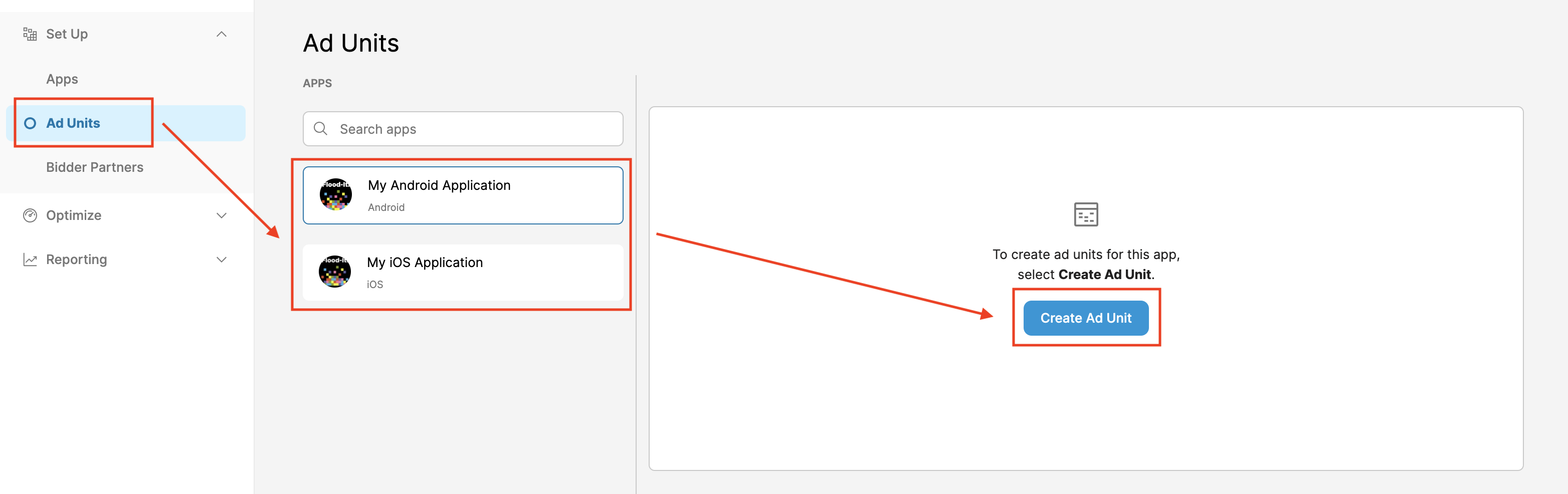 Create Ad Unit