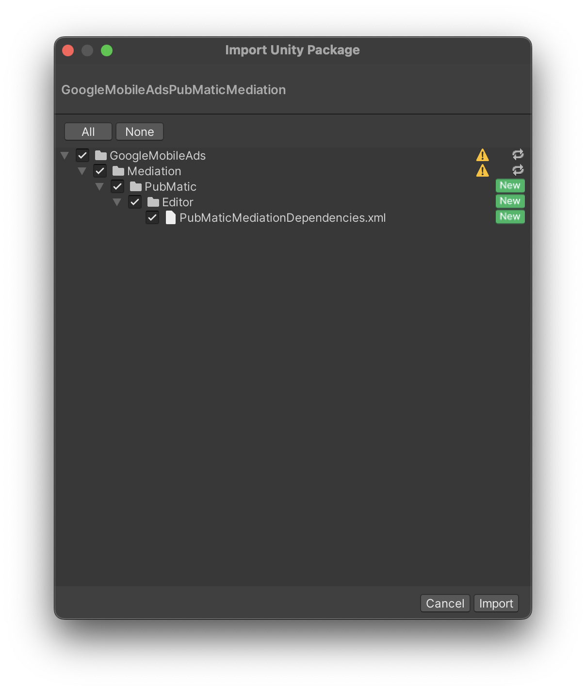 นำเข้าจาก Unity