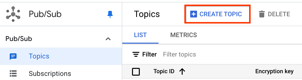Botão "Criar tópico"