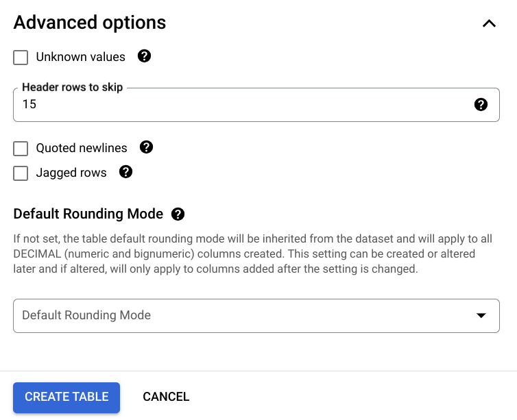 Cấu hình bảng bên ngoài BigQuery, phần 2