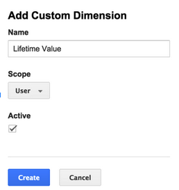 Add custom Dimension with scope set to user.