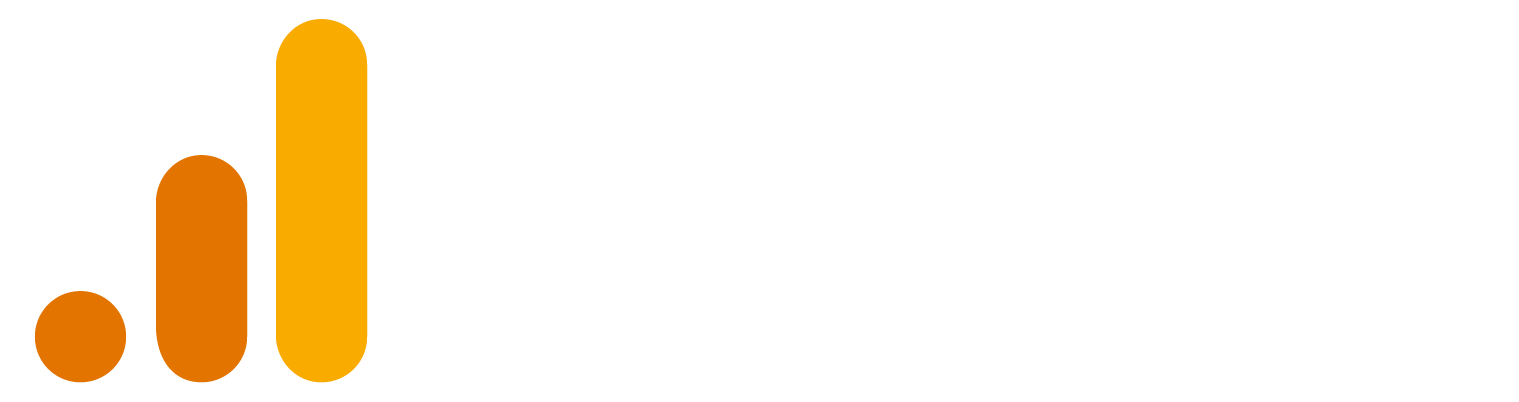 logotipo horizontal de Analytics para fondos oscuros