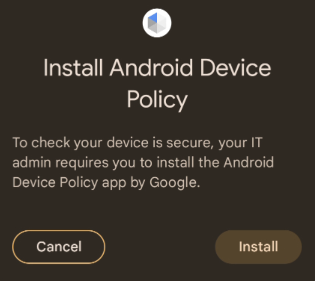 تثبيت تطبيق Android Device Policy