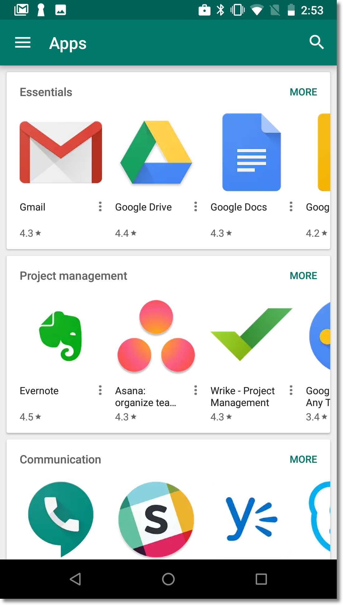 iframe della versione gestita di Google Play