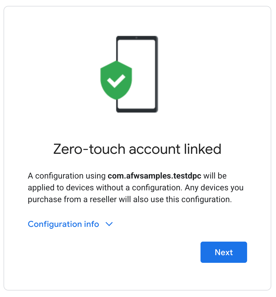 شاشة إعداد إطار iframe في برنامج "إعداد الأجهزة الجوّالة للمؤسسات دفعةً واحدة"