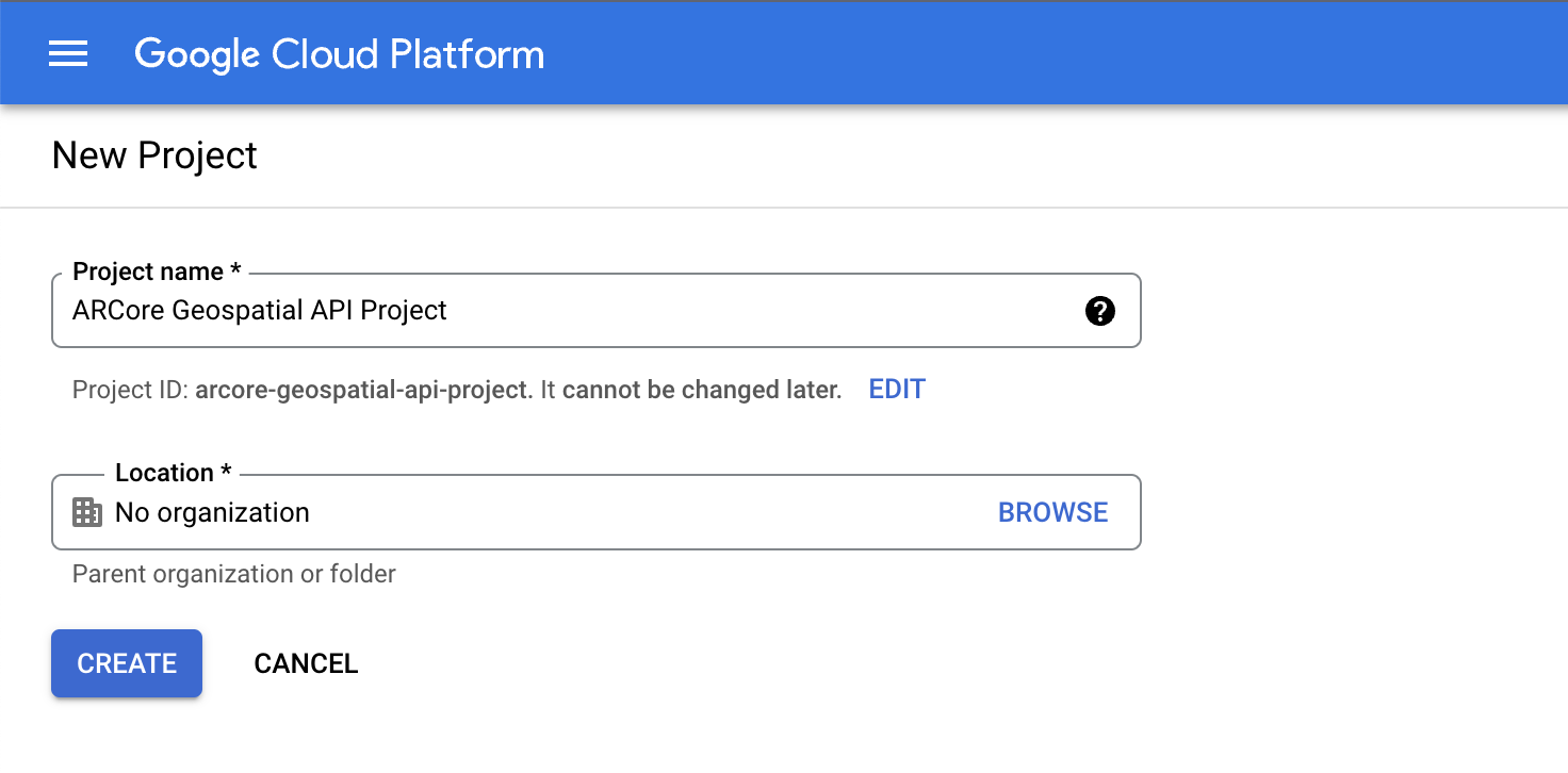 Criar um projeto do Google Cloud