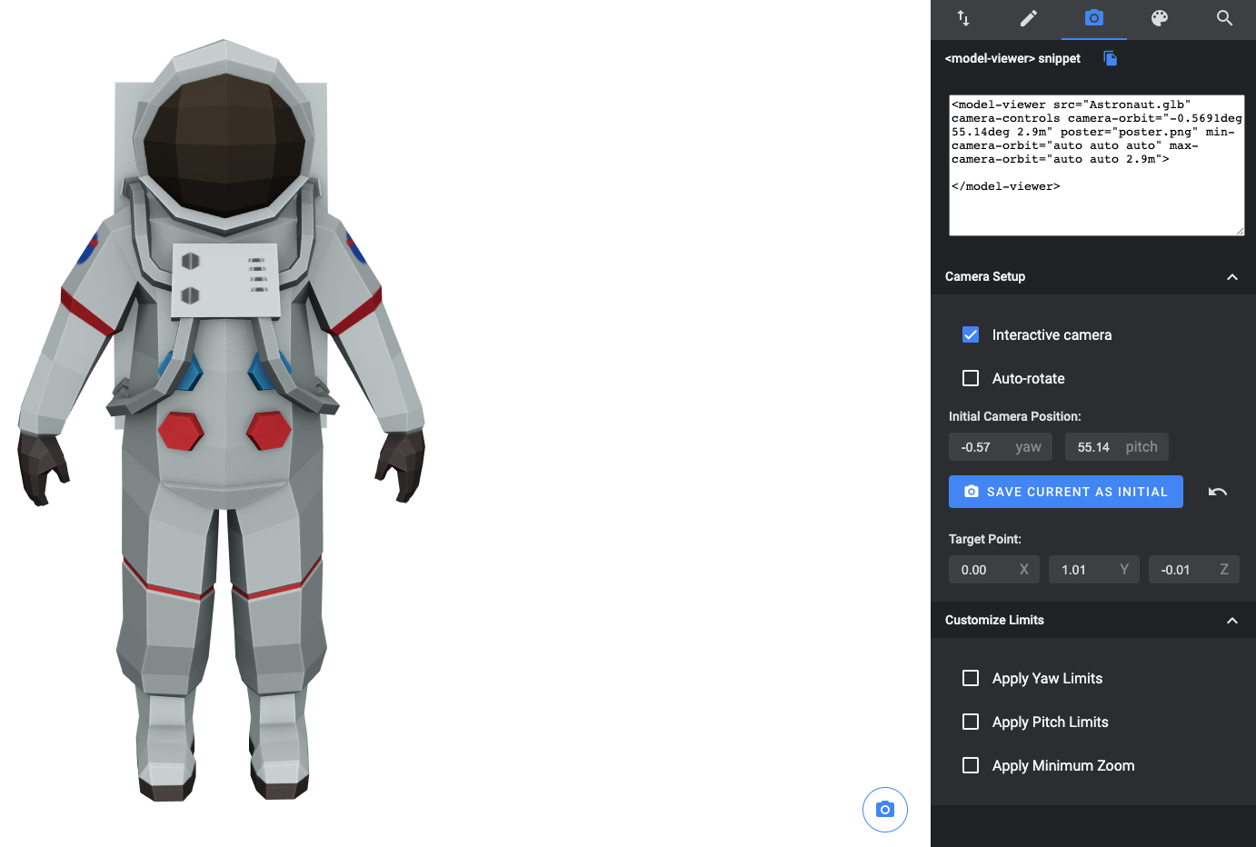 Captura de tela do editor de modelos